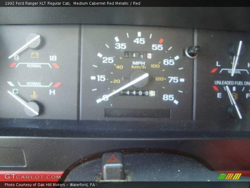 Medium Cabernet Red Metallic / Red 1992 Ford Ranger XLT Regular Cab