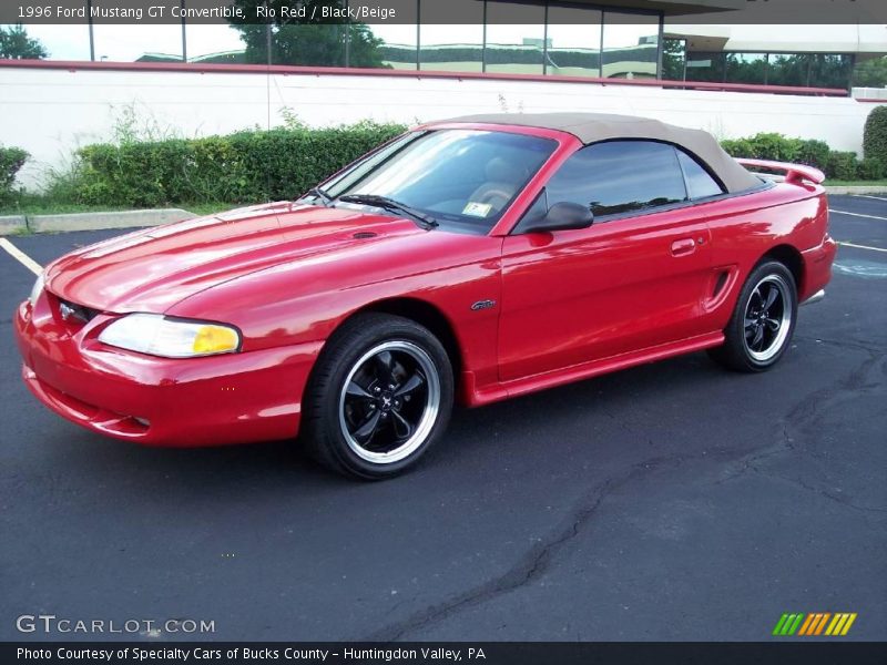 Rio Red / Black/Beige 1996 Ford Mustang GT Convertible