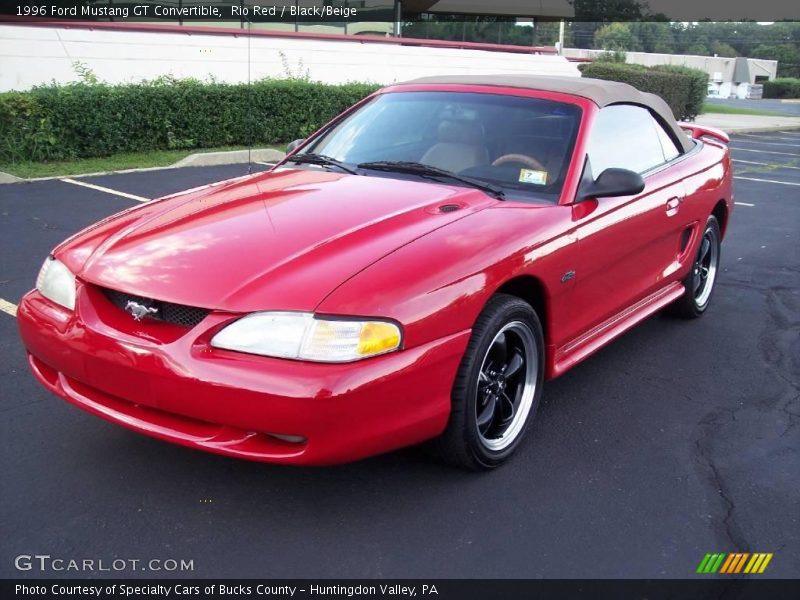 Rio Red / Black/Beige 1996 Ford Mustang GT Convertible