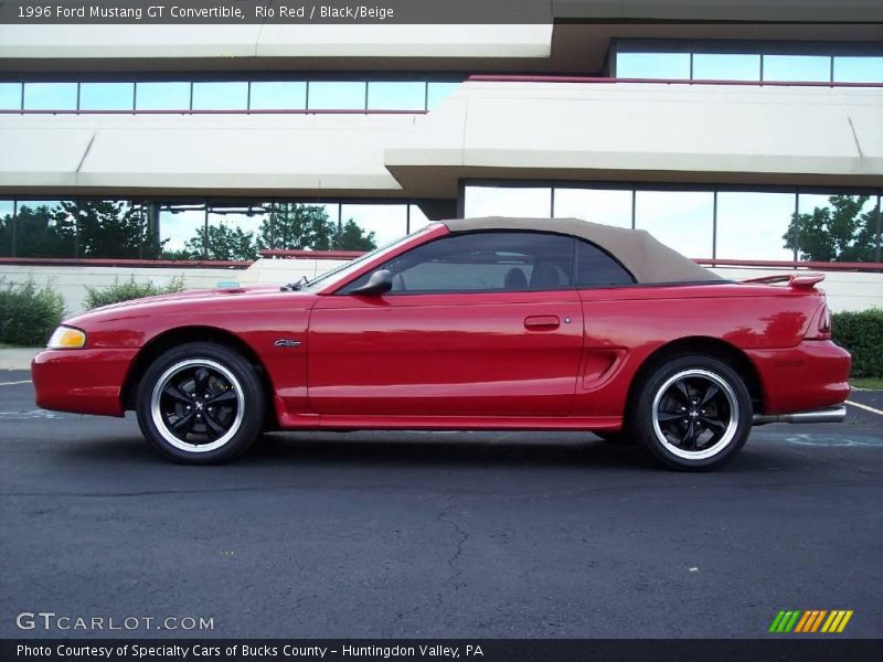 Rio Red / Black/Beige 1996 Ford Mustang GT Convertible