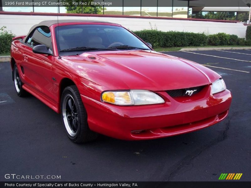 Rio Red / Black/Beige 1996 Ford Mustang GT Convertible