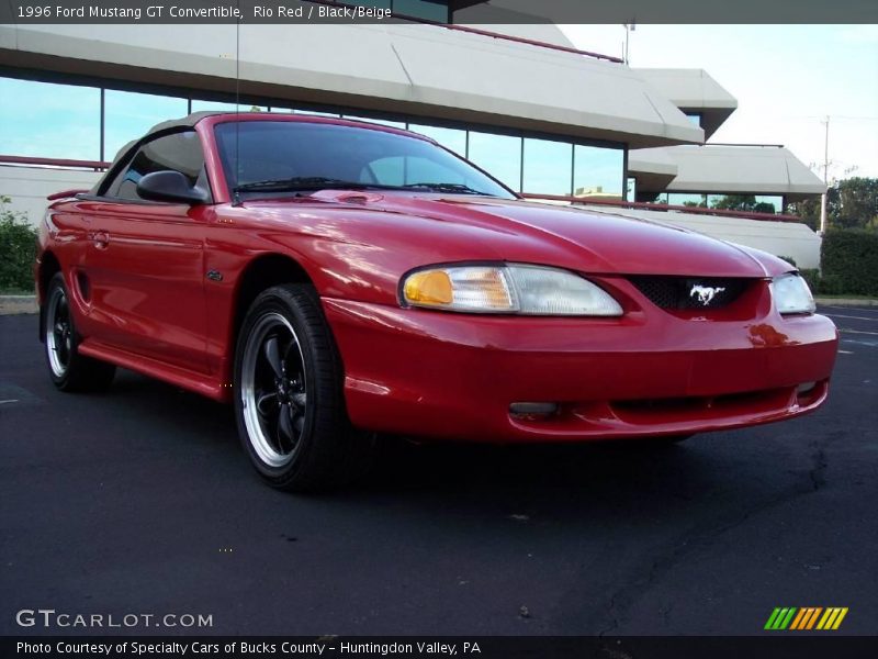 Rio Red / Black/Beige 1996 Ford Mustang GT Convertible