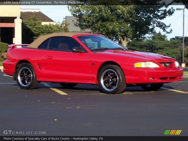 Rio Red / Black/Beige 1996 Ford Mustang GT Convertible