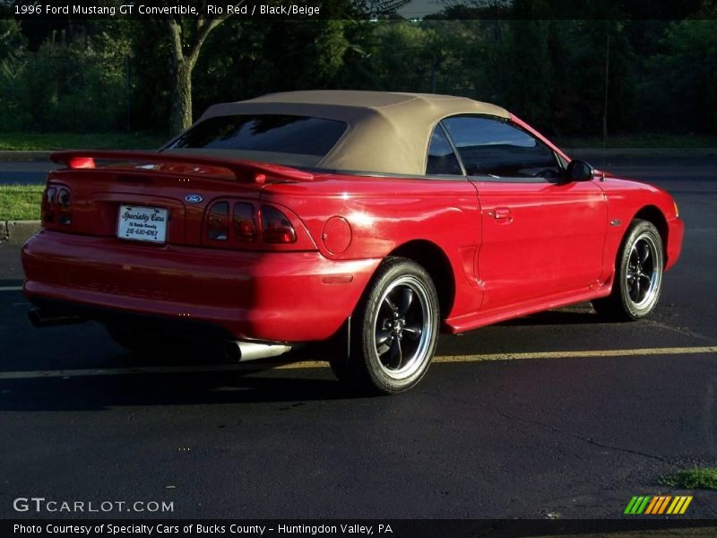Rio Red / Black/Beige 1996 Ford Mustang GT Convertible