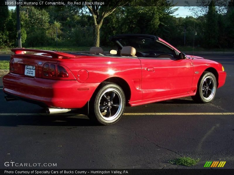 Rio Red / Black/Beige 1996 Ford Mustang GT Convertible