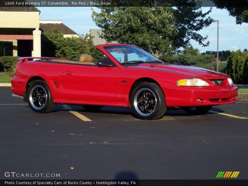 Rio Red / Black/Beige 1996 Ford Mustang GT Convertible