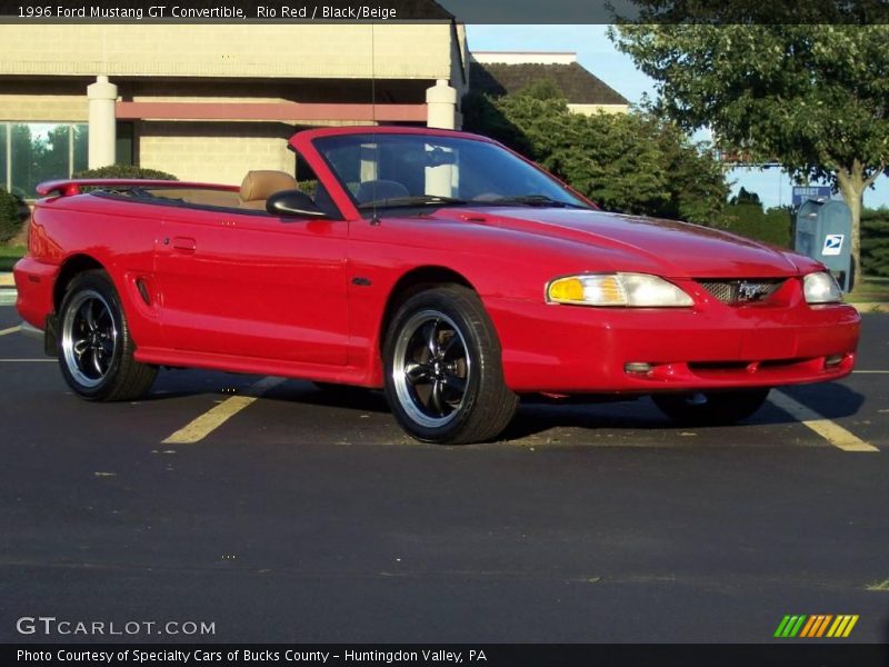 Rio Red / Black/Beige 1996 Ford Mustang GT Convertible