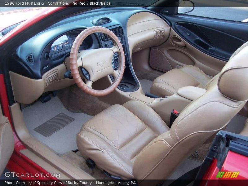 Rio Red / Black/Beige 1996 Ford Mustang GT Convertible