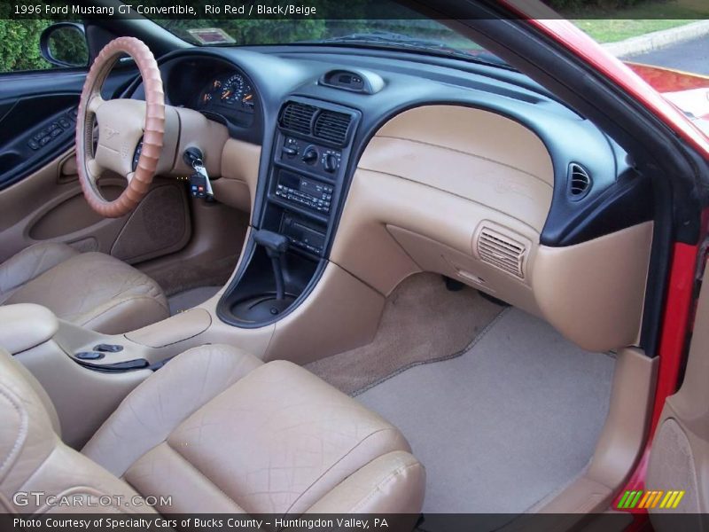 Rio Red / Black/Beige 1996 Ford Mustang GT Convertible