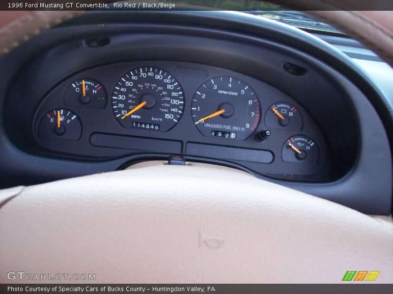 Rio Red / Black/Beige 1996 Ford Mustang GT Convertible