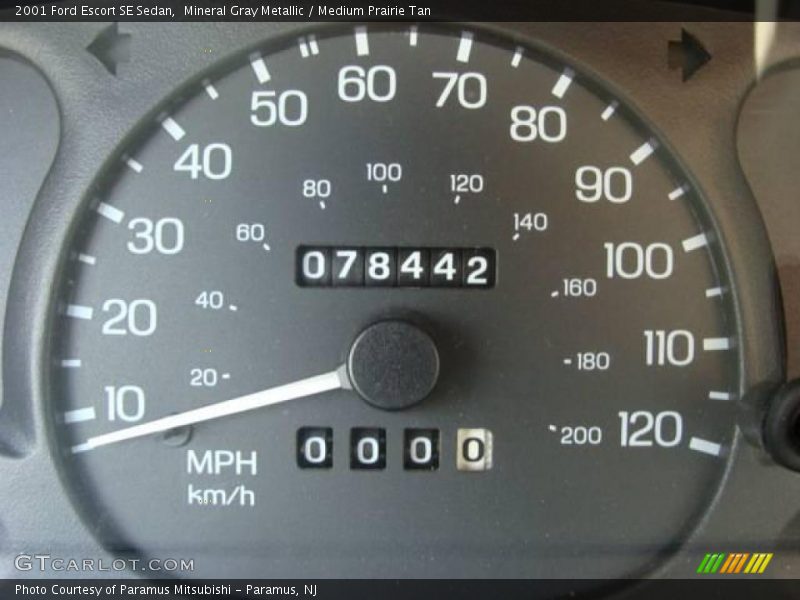 Mineral Gray Metallic / Medium Prairie Tan 2001 Ford Escort SE Sedan