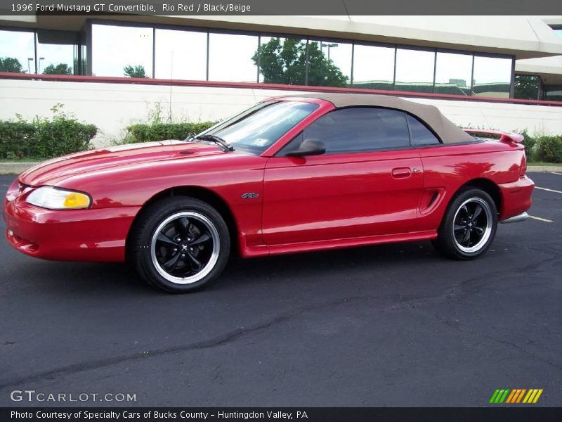 Rio Red / Black/Beige 1996 Ford Mustang GT Convertible