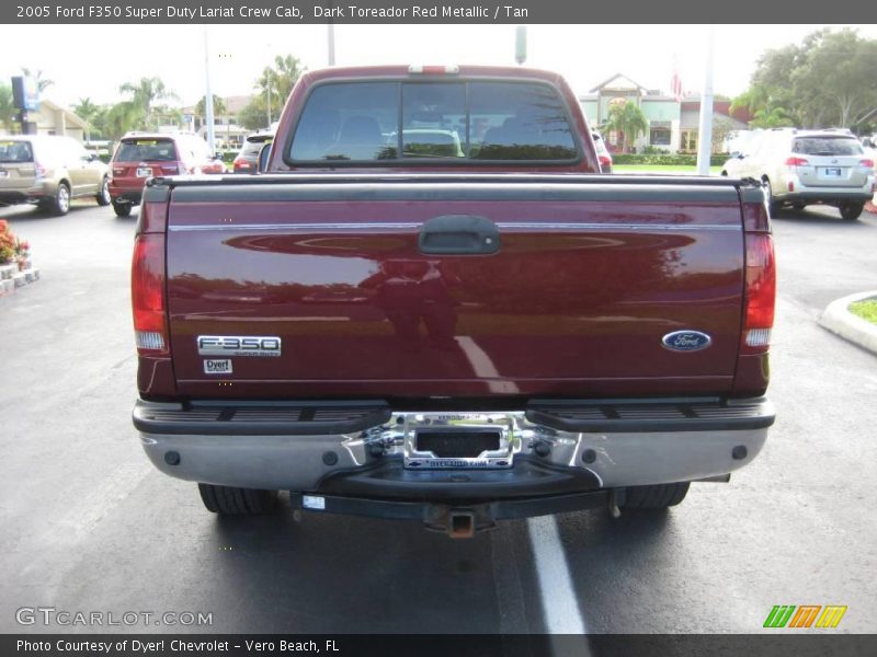 Dark Toreador Red Metallic / Tan 2005 Ford F350 Super Duty Lariat Crew Cab