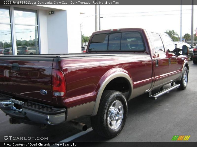 Dark Toreador Red Metallic / Tan 2005 Ford F350 Super Duty Lariat Crew Cab