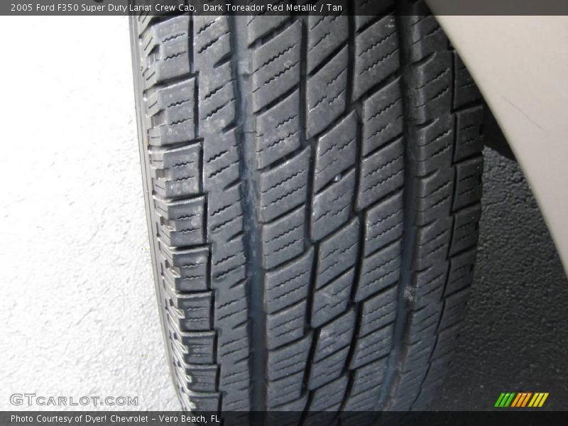 Dark Toreador Red Metallic / Tan 2005 Ford F350 Super Duty Lariat Crew Cab