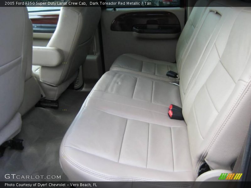 Dark Toreador Red Metallic / Tan 2005 Ford F350 Super Duty Lariat Crew Cab