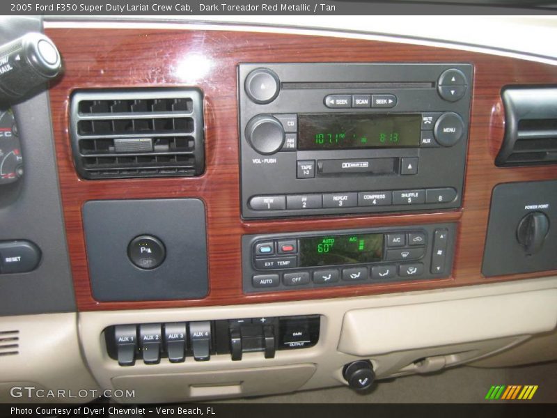 Dark Toreador Red Metallic / Tan 2005 Ford F350 Super Duty Lariat Crew Cab