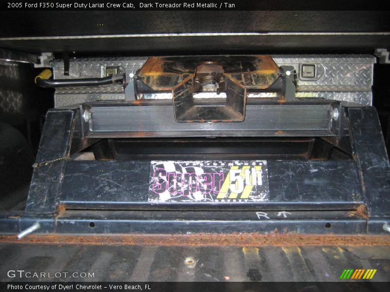 Dark Toreador Red Metallic / Tan 2005 Ford F350 Super Duty Lariat Crew Cab