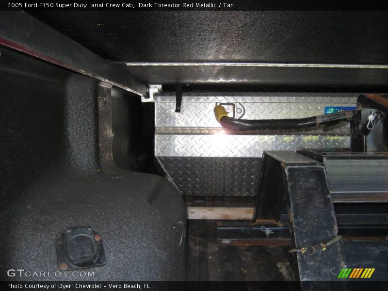 Dark Toreador Red Metallic / Tan 2005 Ford F350 Super Duty Lariat Crew Cab