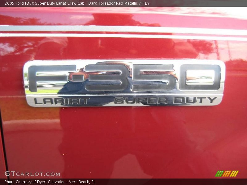 Dark Toreador Red Metallic / Tan 2005 Ford F350 Super Duty Lariat Crew Cab
