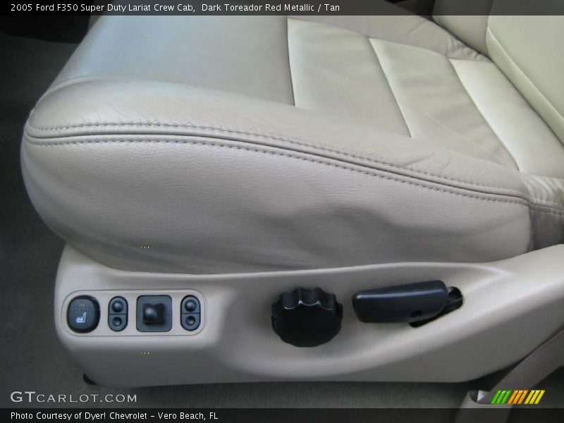 Dark Toreador Red Metallic / Tan 2005 Ford F350 Super Duty Lariat Crew Cab