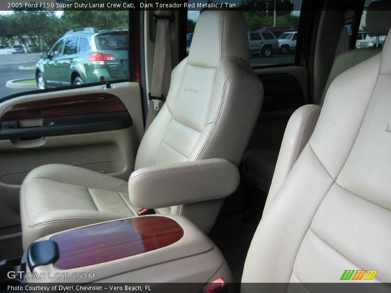 Dark Toreador Red Metallic / Tan 2005 Ford F350 Super Duty Lariat Crew Cab