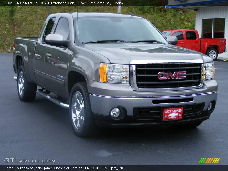 Silver Birch Metallic / Ebony 2009 GMC Sierra 1500 SLT Extended Cab