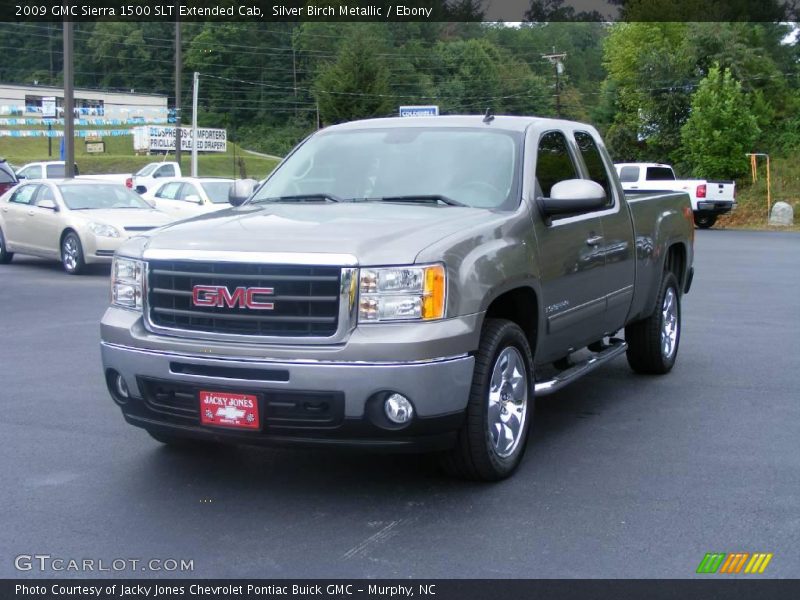 Silver Birch Metallic / Ebony 2009 GMC Sierra 1500 SLT Extended Cab