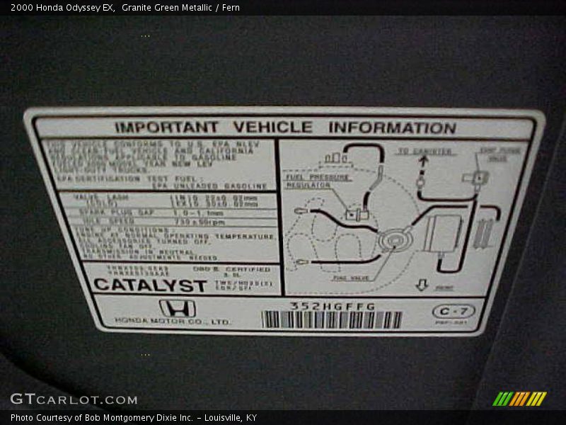 Granite Green Metallic / Fern 2000 Honda Odyssey EX