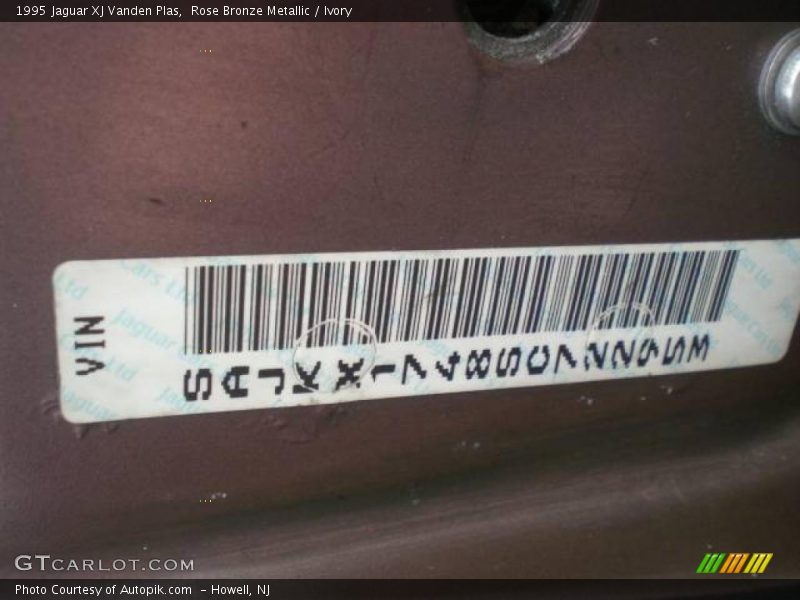 Rose Bronze Metallic / Ivory 1995 Jaguar XJ Vanden Plas