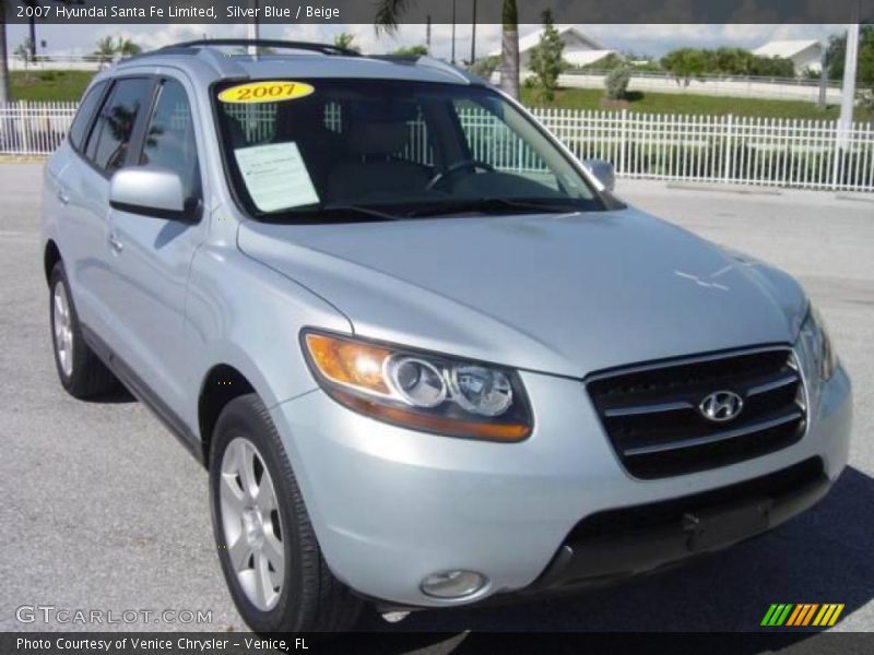 Silver Blue / Beige 2007 Hyundai Santa Fe Limited