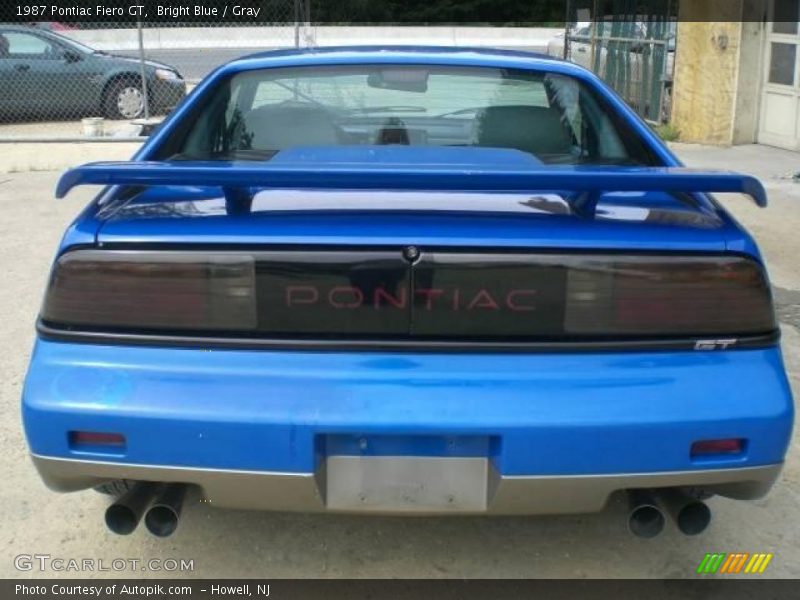 Bright Blue / Gray 1987 Pontiac Fiero GT