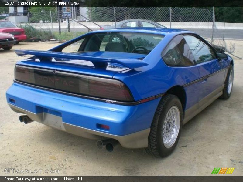 Bright Blue / Gray 1987 Pontiac Fiero GT