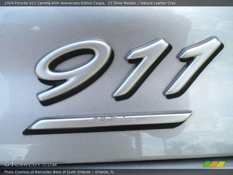 GT Silver Metallic / Natural Leather Grey 2004 Porsche 911 Carrera 40th Anniversary Edition Coupe