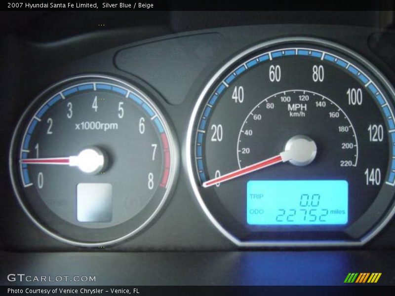 Silver Blue / Beige 2007 Hyundai Santa Fe Limited