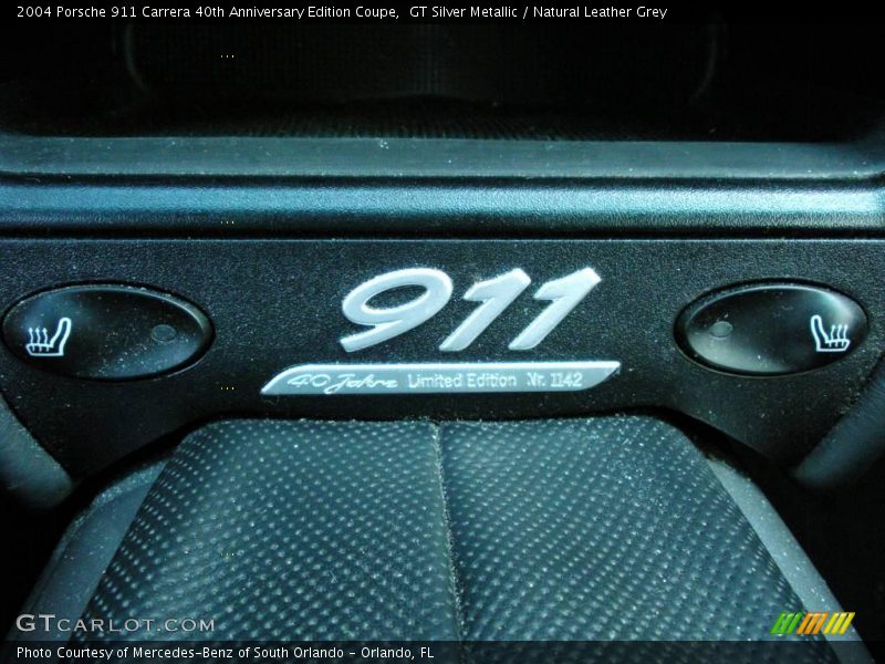 GT Silver Metallic / Natural Leather Grey 2004 Porsche 911 Carrera 40th Anniversary Edition Coupe