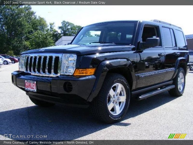 Black Clearcoat / Medium Slate Gray 2007 Jeep Commander Sport 4x4