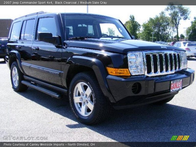 Black Clearcoat / Medium Slate Gray 2007 Jeep Commander Sport 4x4