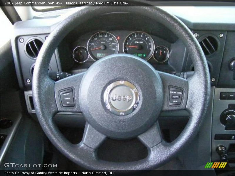 Black Clearcoat / Medium Slate Gray 2007 Jeep Commander Sport 4x4