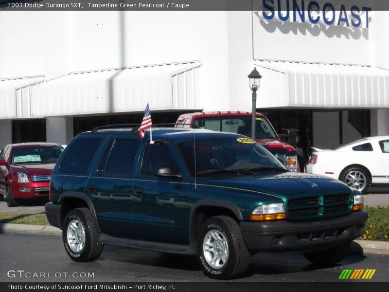 Timberline Green Pearlcoat / Taupe 2003 Dodge Durango SXT