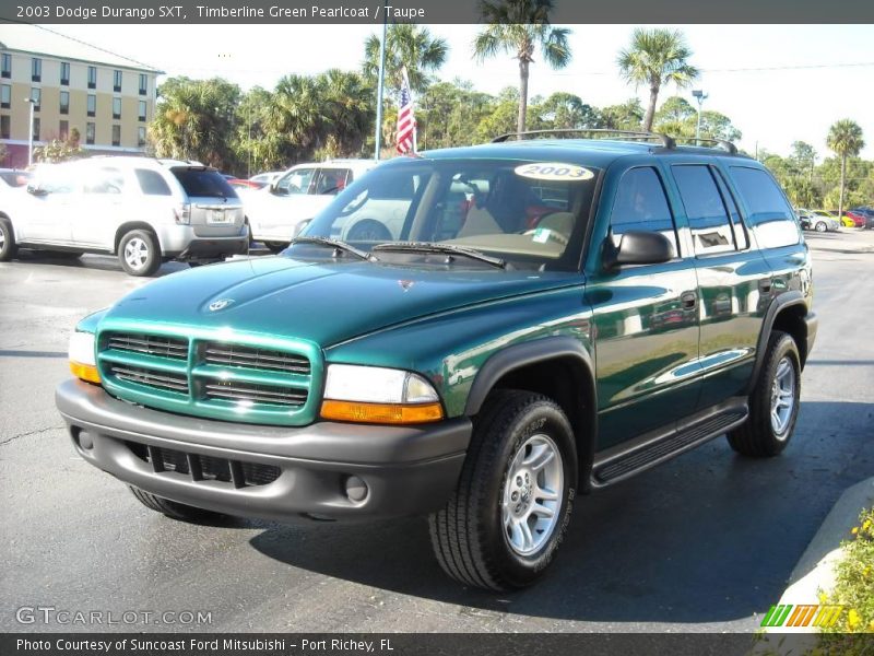 Timberline Green Pearlcoat / Taupe 2003 Dodge Durango SXT