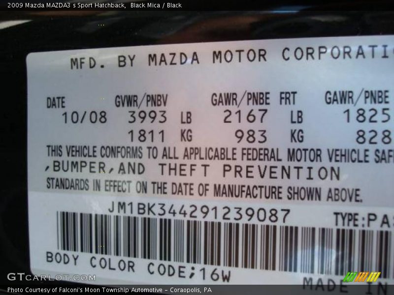Black Mica / Black 2009 Mazda MAZDA3 s Sport Hatchback