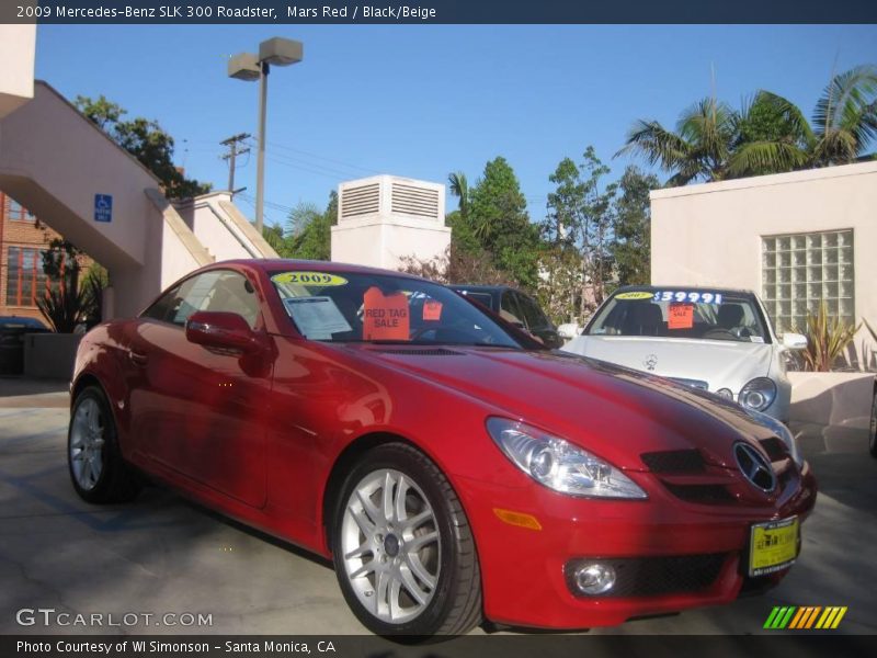 Mars Red / Black/Beige 2009 Mercedes-Benz SLK 300 Roadster