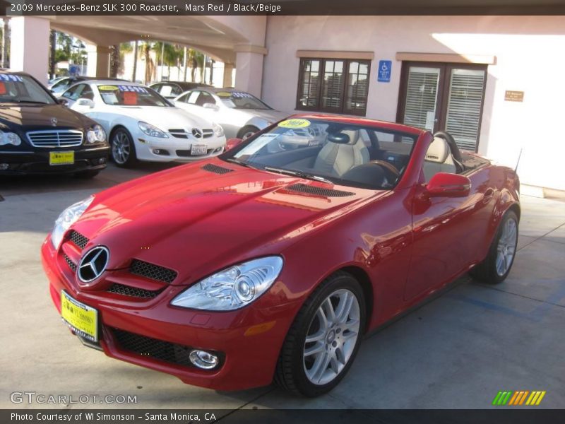 Mars Red / Black/Beige 2009 Mercedes-Benz SLK 300 Roadster