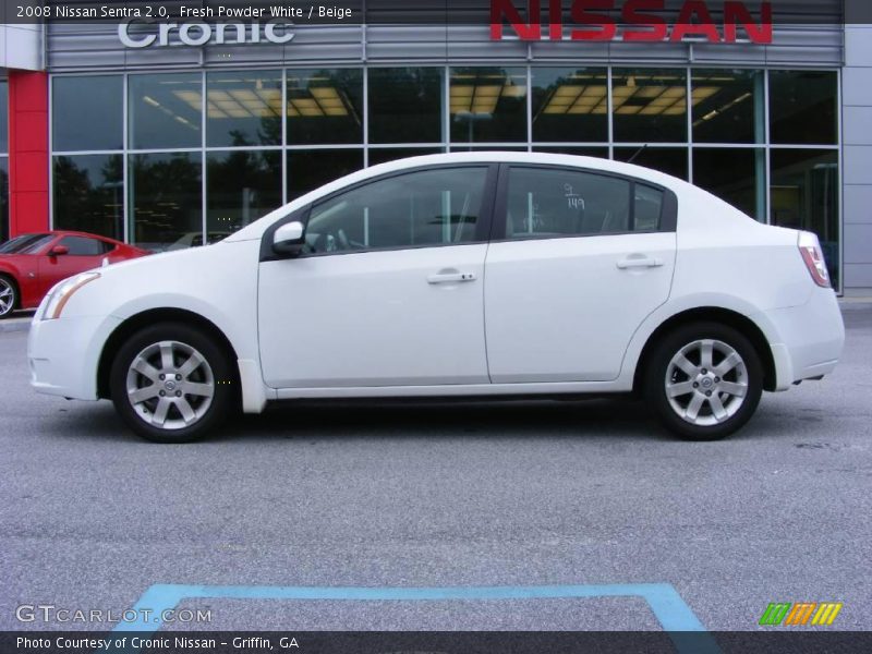 Fresh Powder White / Beige 2008 Nissan Sentra 2.0
