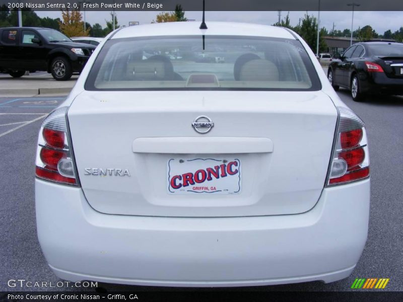 Fresh Powder White / Beige 2008 Nissan Sentra 2.0