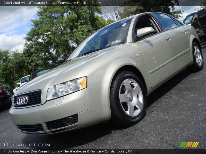 Champagne Metallic / Ebony 2004 Audi A4 1.8T quattro Sedan