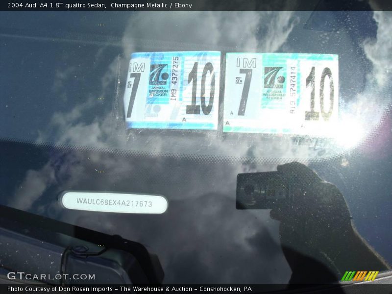 Champagne Metallic / Ebony 2004 Audi A4 1.8T quattro Sedan