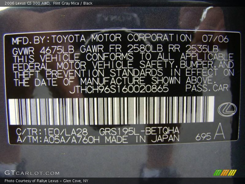 Flint Gray Mica / Black 2006 Lexus GS 300 AWD