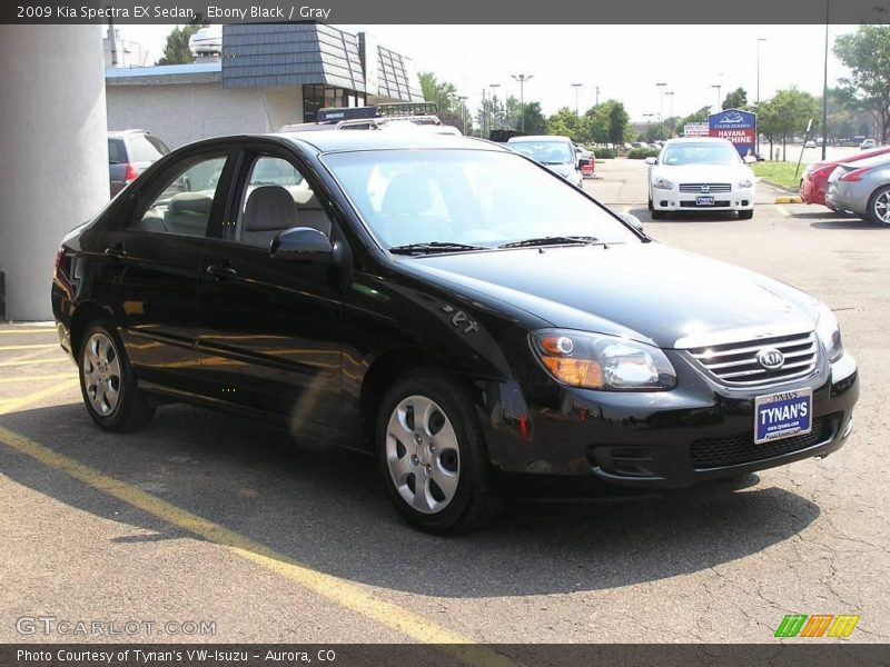 Ebony Black / Gray 2009 Kia Spectra EX Sedan
